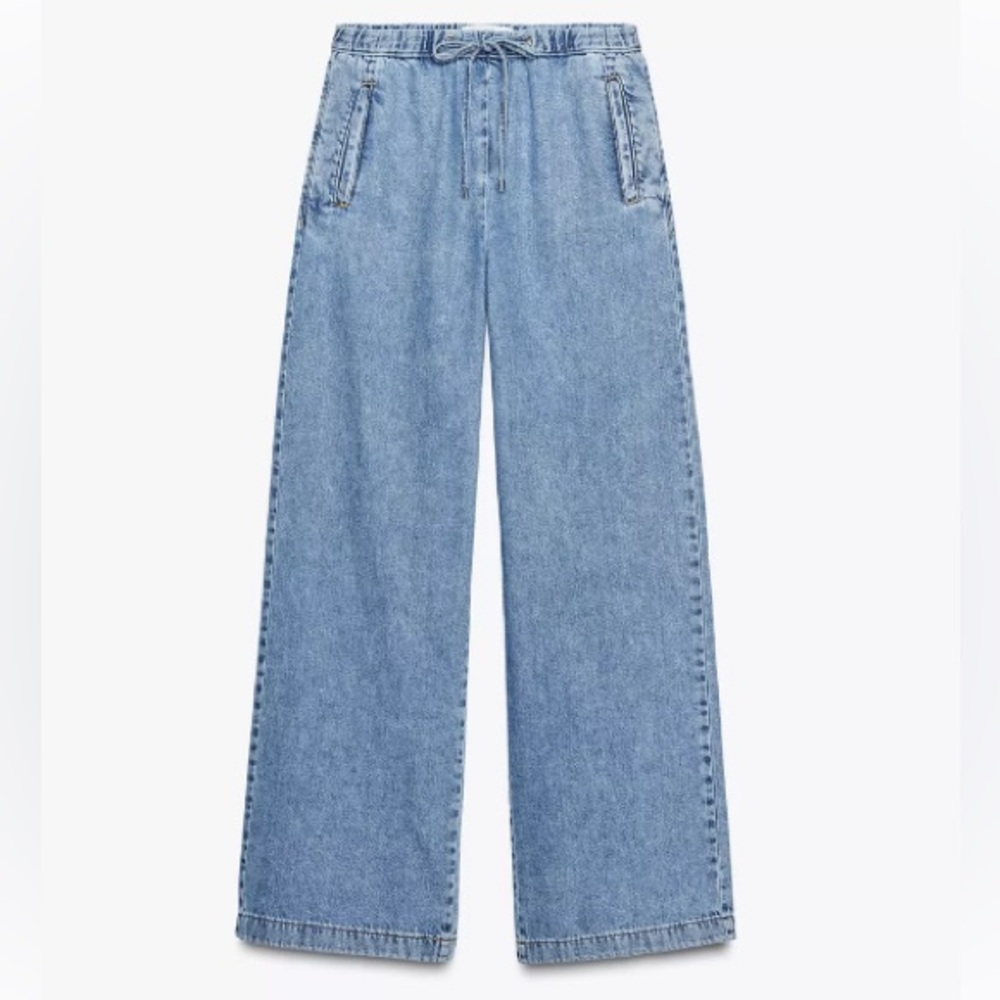 Zara Midrise Wide Leg Jogger Jeans - size L